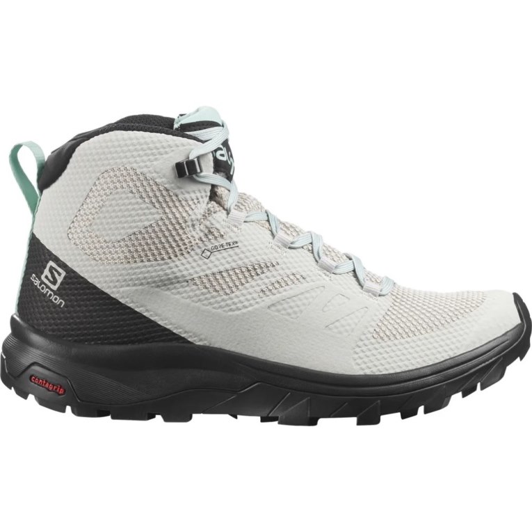 Botas Caminhada Salomon Outline Mid GTX Feminino Menta Pretas | PT V92305